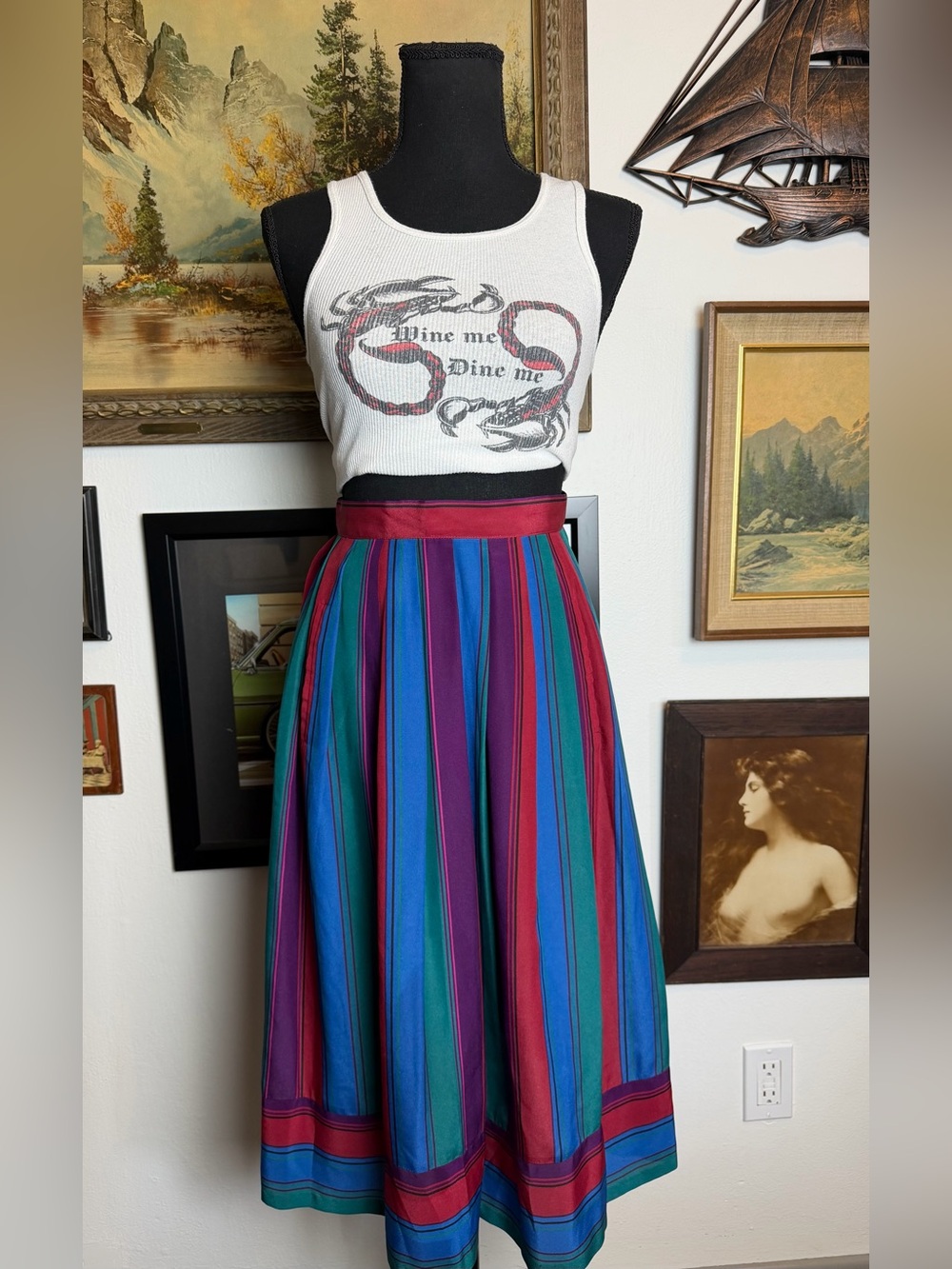 Vintage 1980s Liz Claiborne Midi Skirt 23" Waist